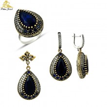 Gümüş Otantik Taşlı Set